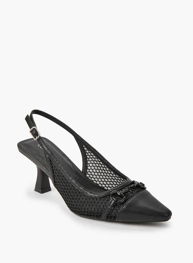 Celeste Women Kitten Heel Backstrap Shoes